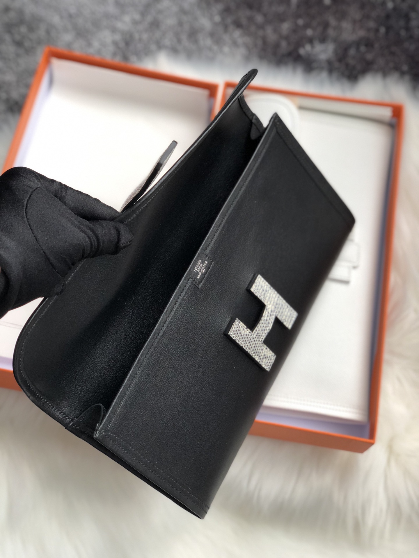 에르메스 지제 엘란29 블랙 스위프트 리자드 가죽